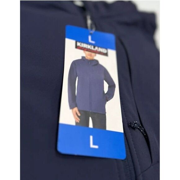 Kirkland Men’s 4-Way Stretch Water Wind Resistant Lightweight Jacket Navy Size L - Picture 9 of 11
